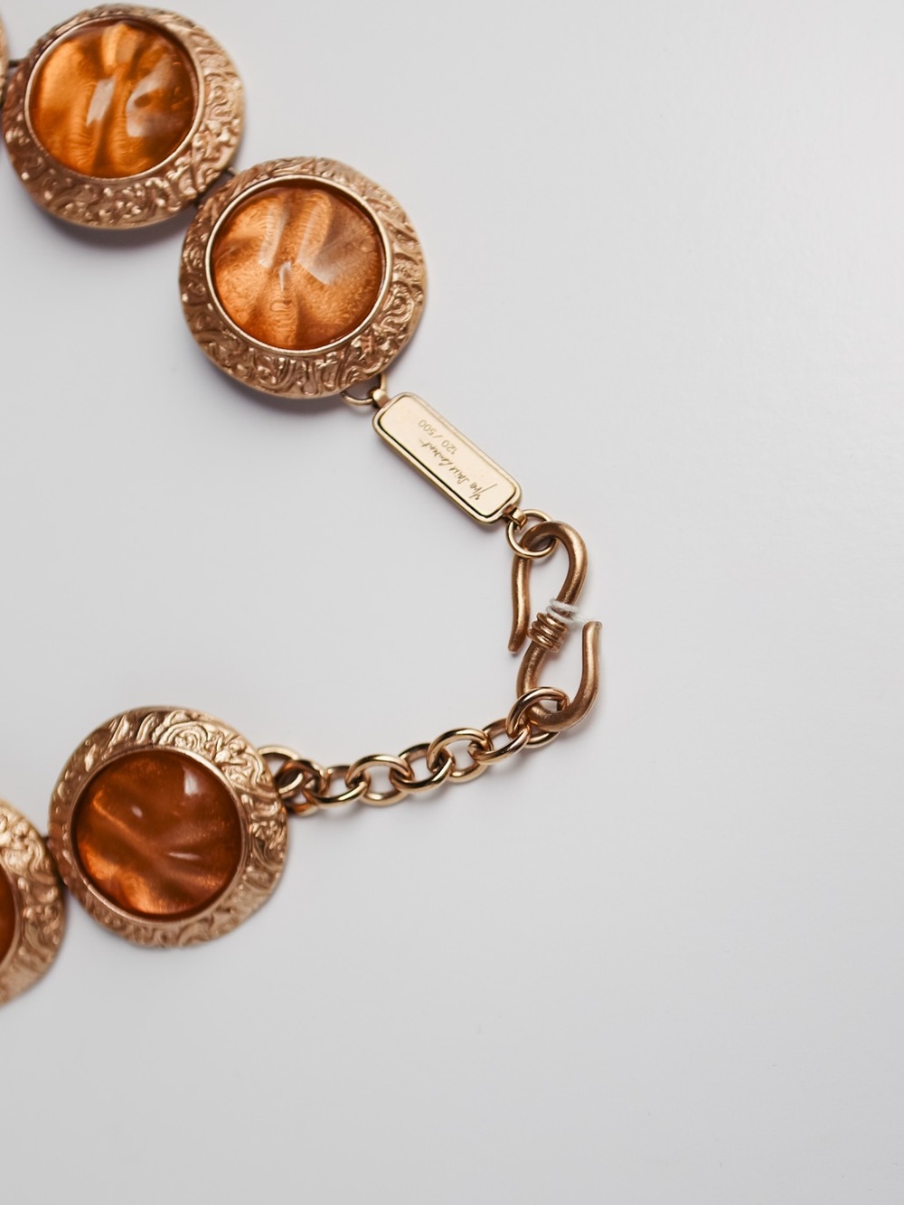 RARE LIMITED EDITION Vintage Yves Saint Laurent (YSL) Byzantine Faux Amber Neckl - Picture 6 of 7